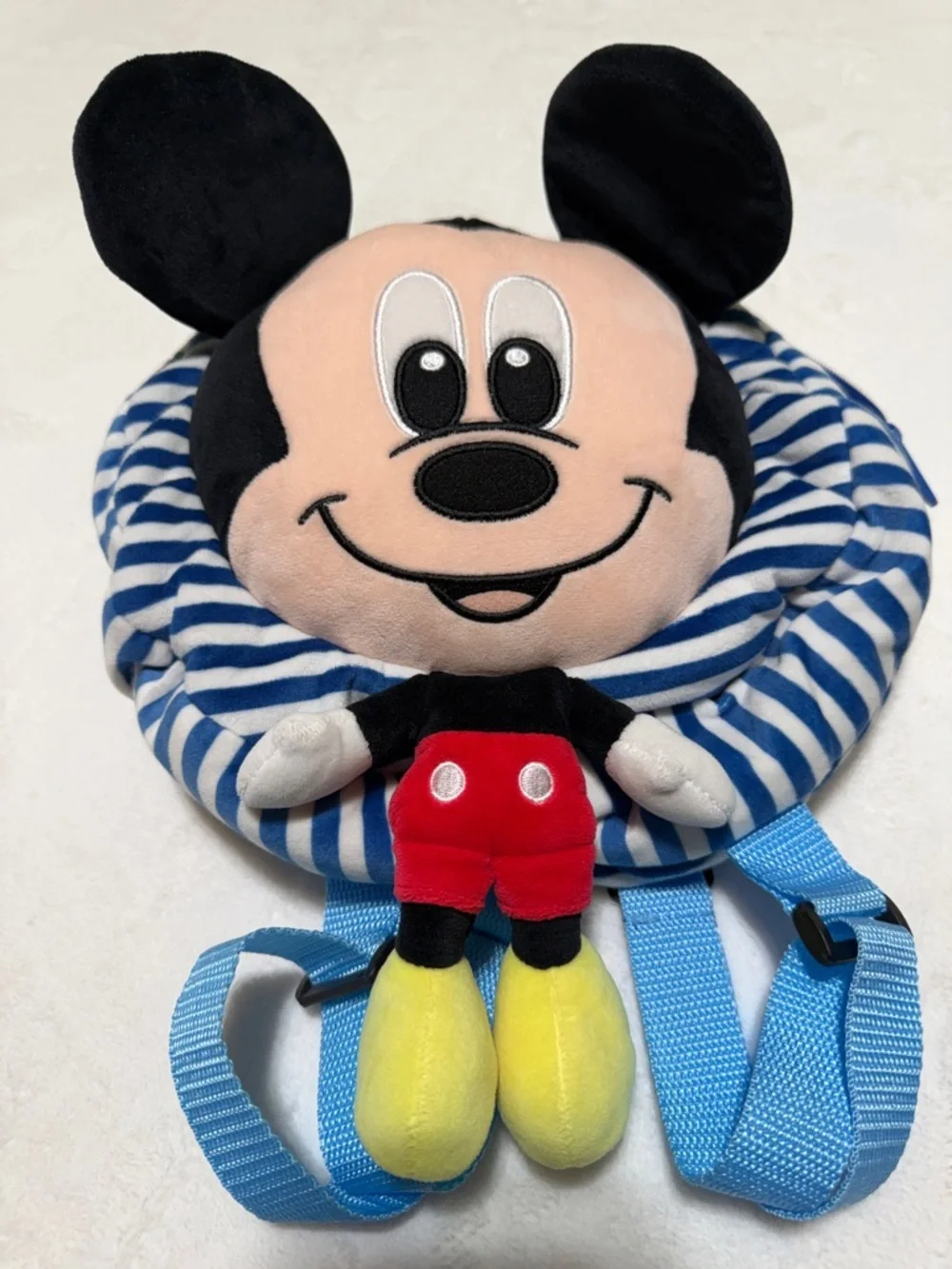 Disney Mickey Mouse Plush Backpack - Blue, Red, Yellow